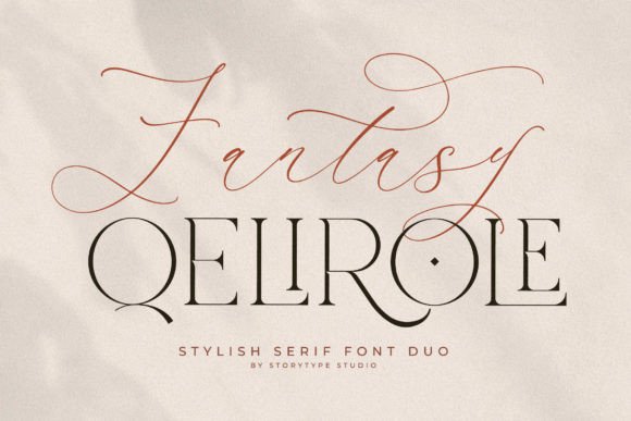 Fantasy Qelirole Duo: A Chic Serif and Script Font for Modern Design